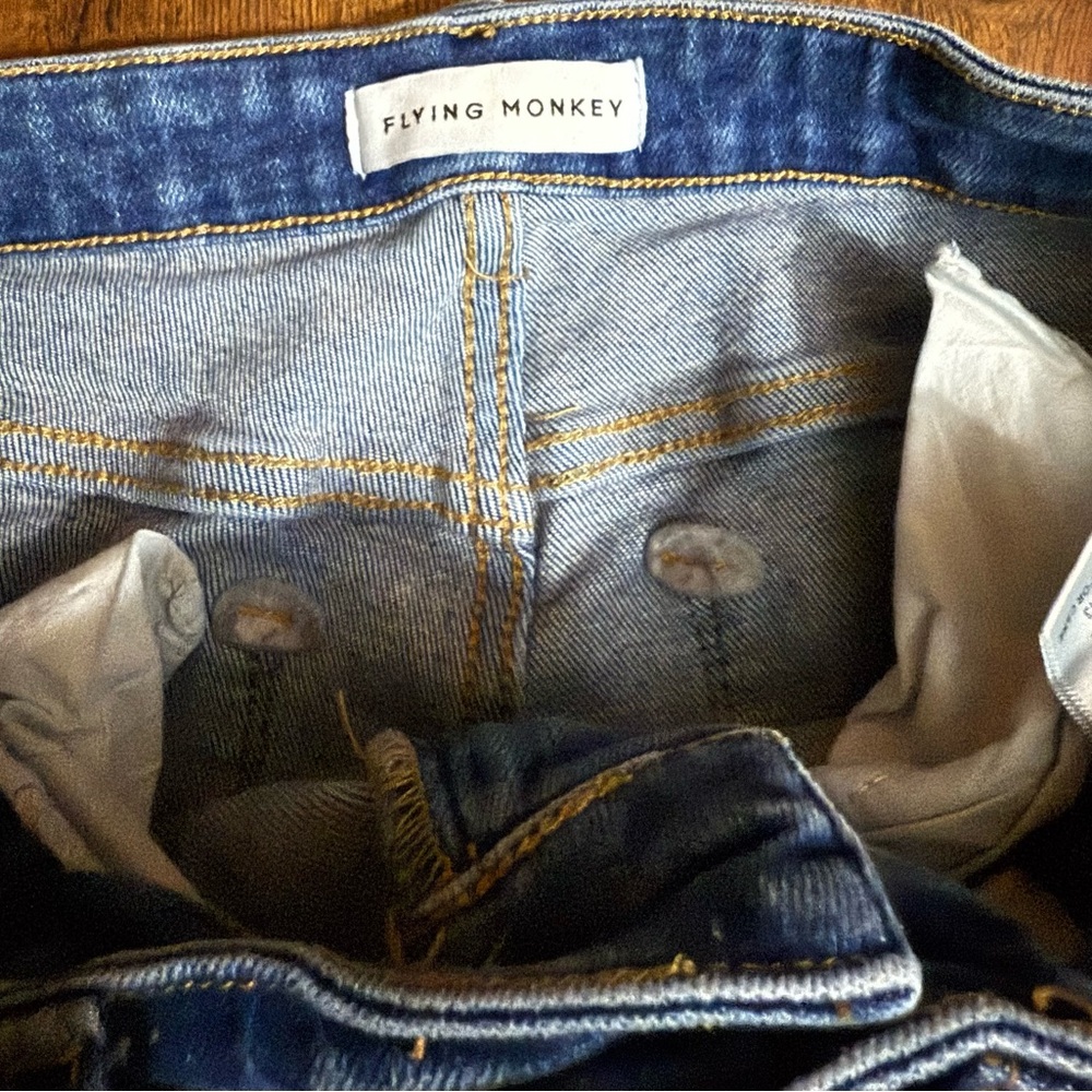 Flying Monkey Blue Jeans with Distressed Details and Durable Stitching